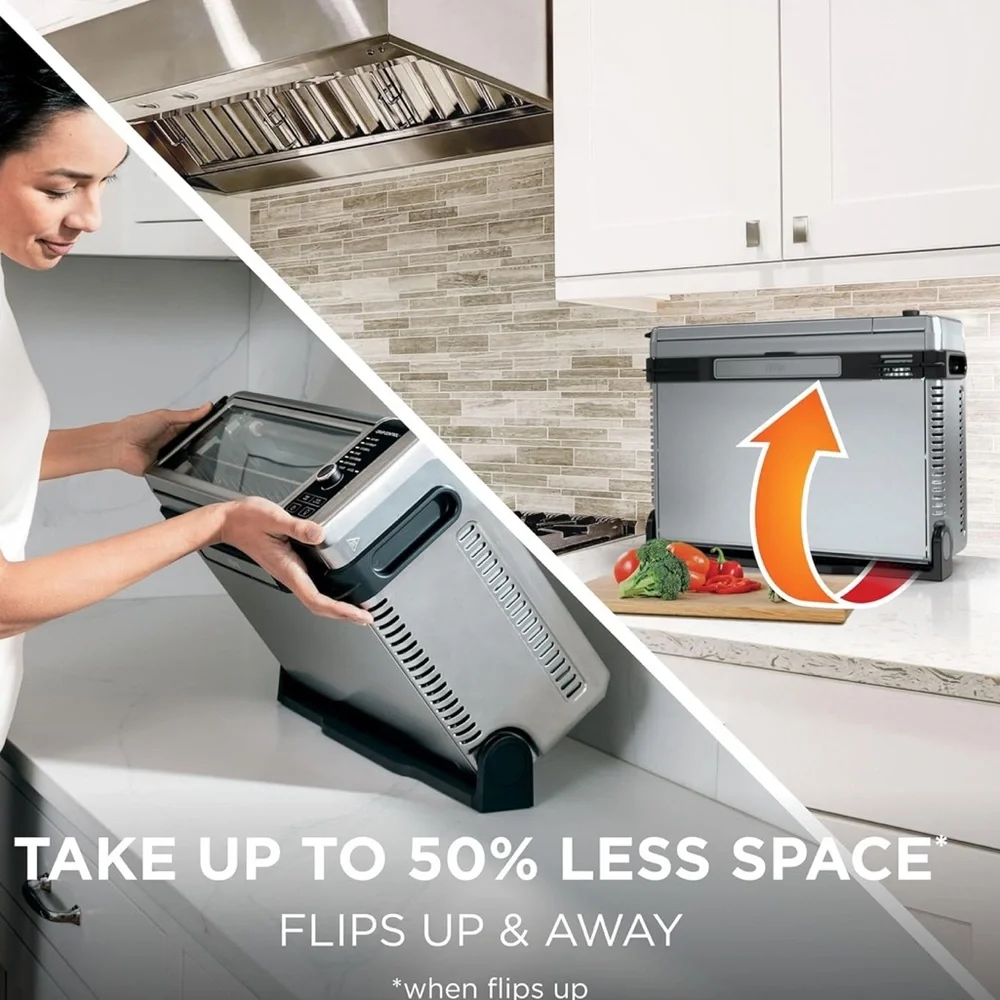 Ninja Digital Air Fryer & Toaster Oven 8-in-1 Flip-Up Stainless Steel Storage